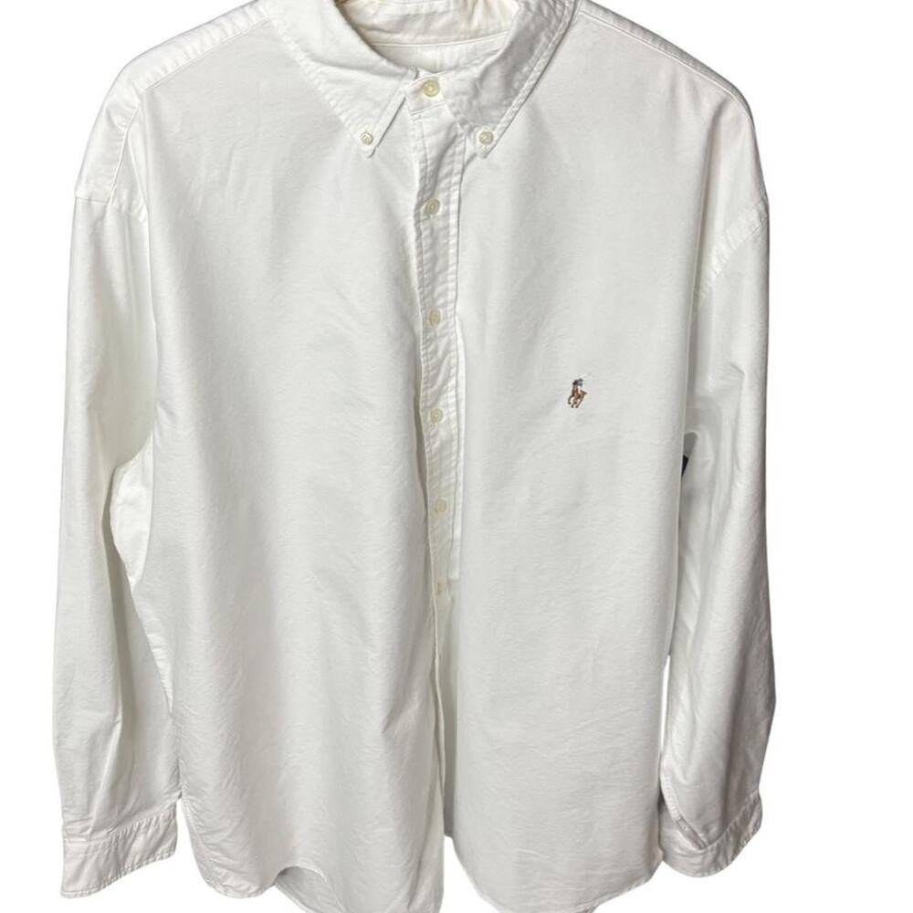 Polo Ralph Lauren Shirt Mens 2XB White Long Sleeve Button Down Cotton Big Tall